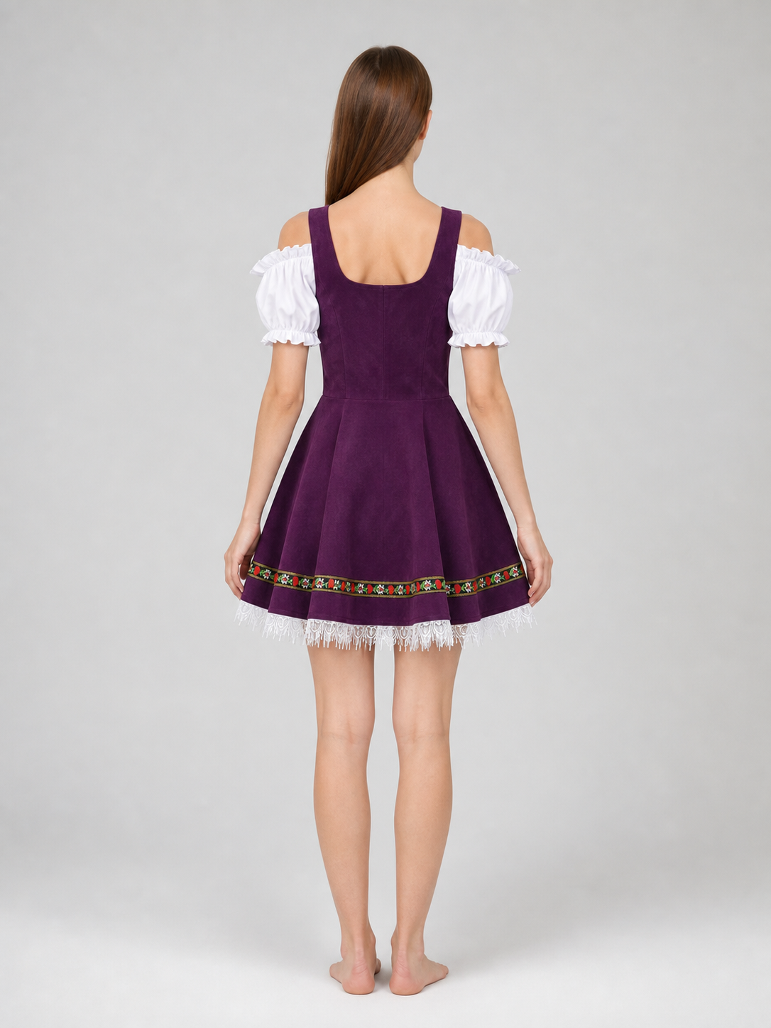 Historical costume dress with folk ribbons