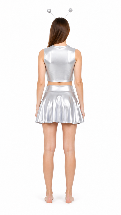 Silver Stage Costume with Antenna back view