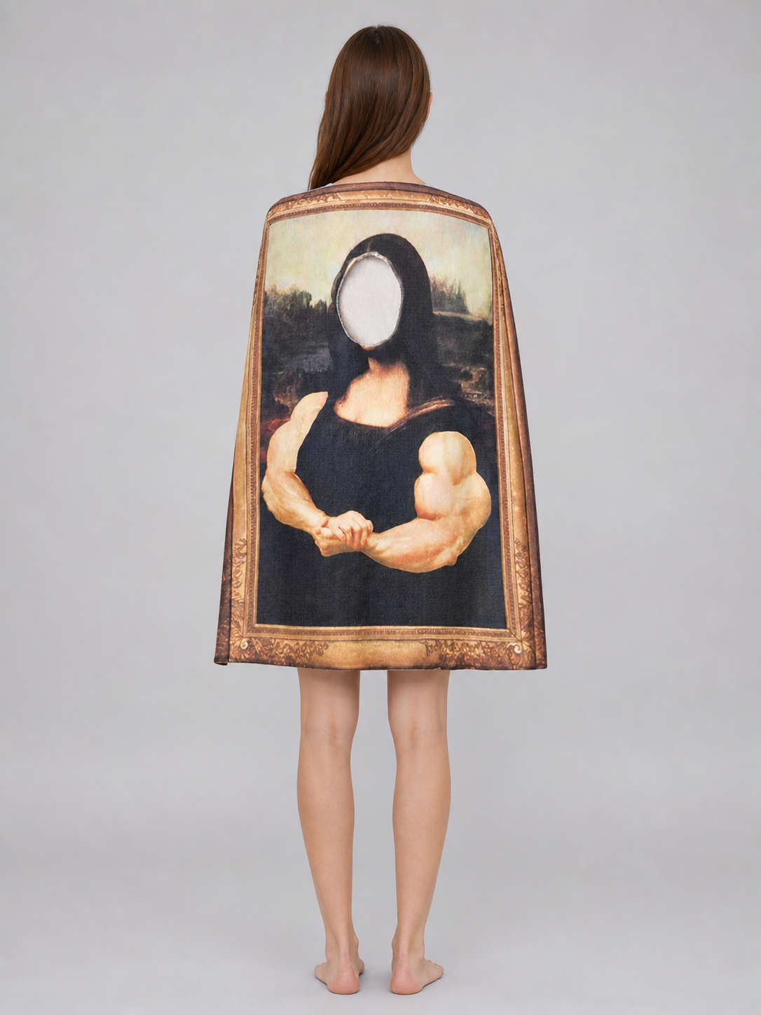 Art-style shoes with a Mona Lisa print