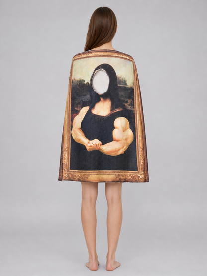 Art-style shoes with a Mona Lisa print