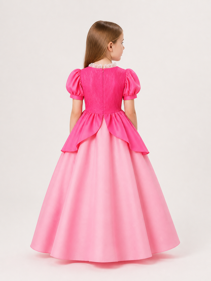 Bright Pink Princess Costume for Halloween back view