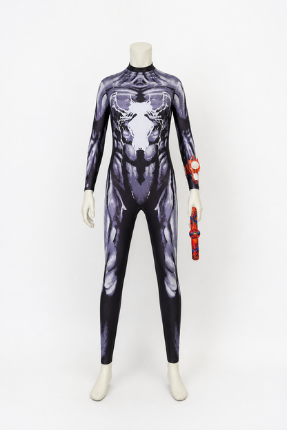 Black Venom Costume with Spider and Accessories back view