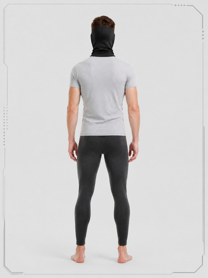 Black Halloween Mask with a Realistic Face for Cosplay back view