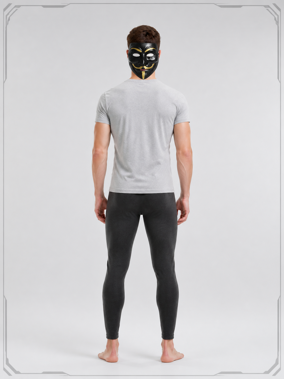 Black Carnival Mask for Halloween and Cosplay back view