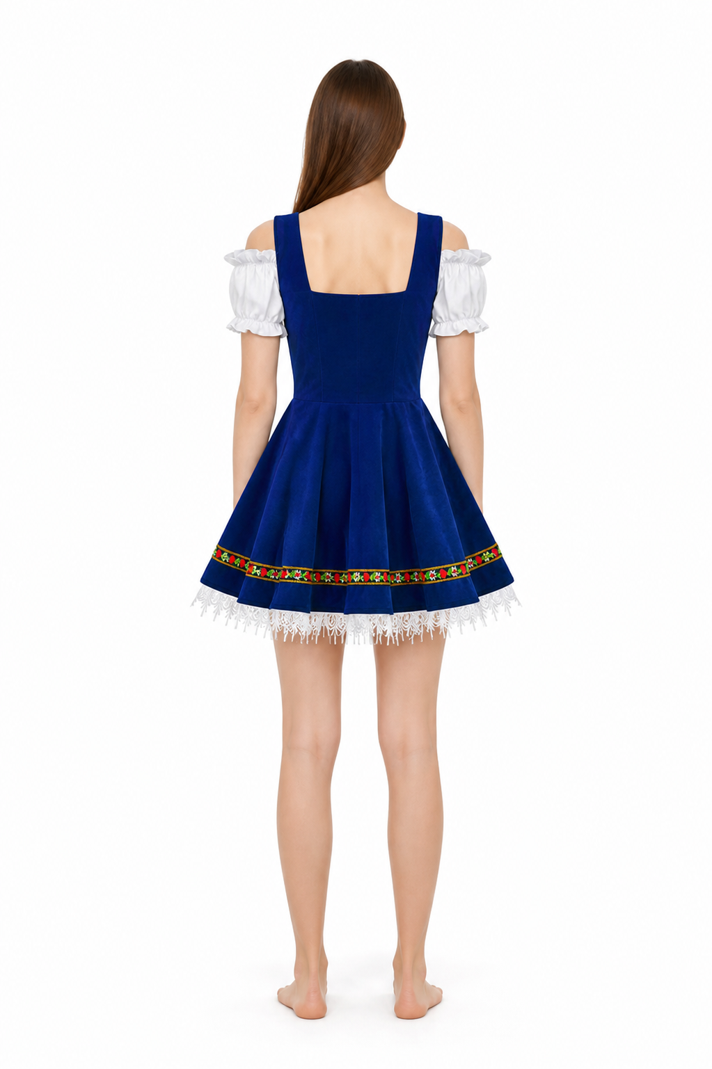 Traditional Costume with Apron and Full Skirt back view