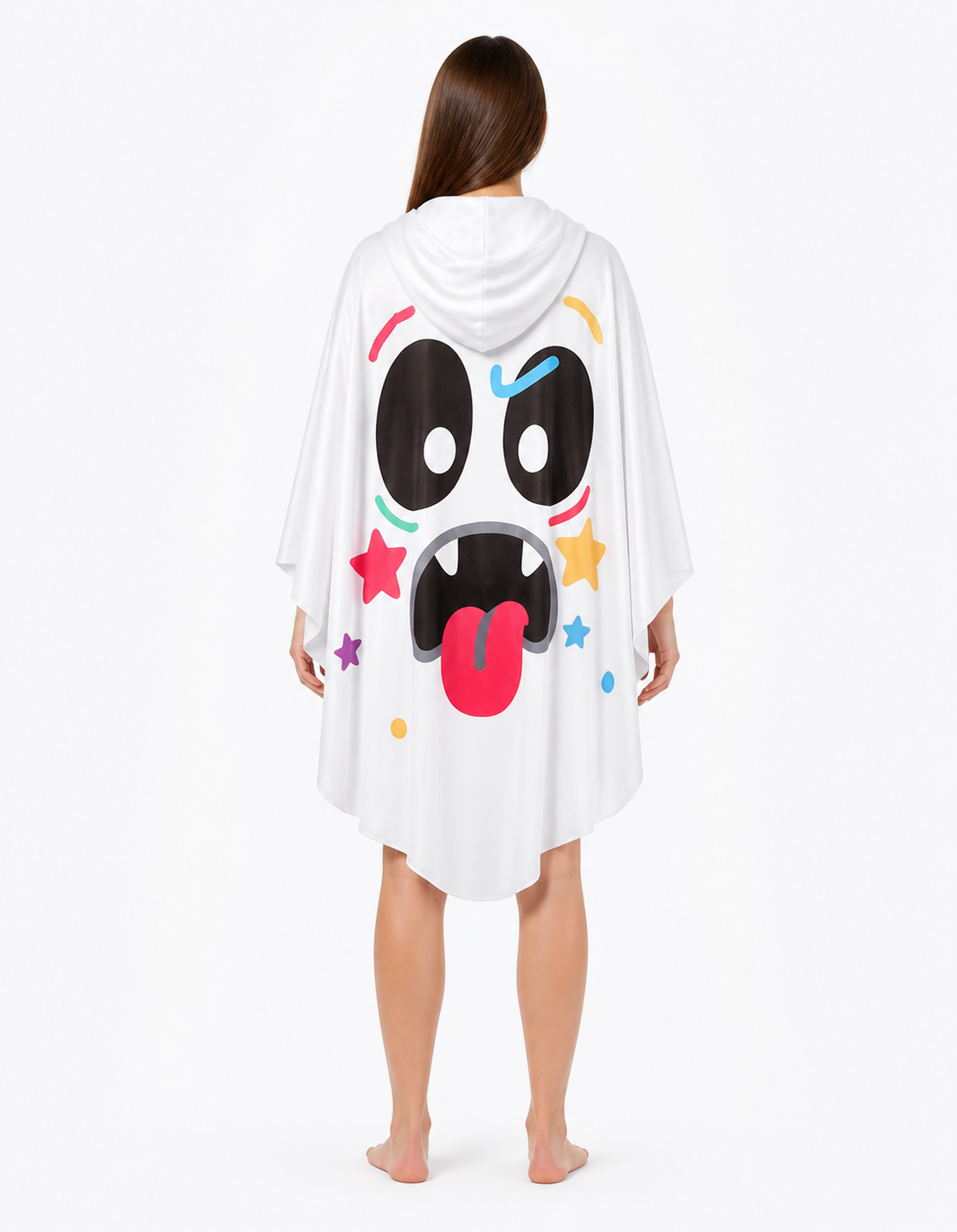 Hooded Cape with Ghost Print back view 2