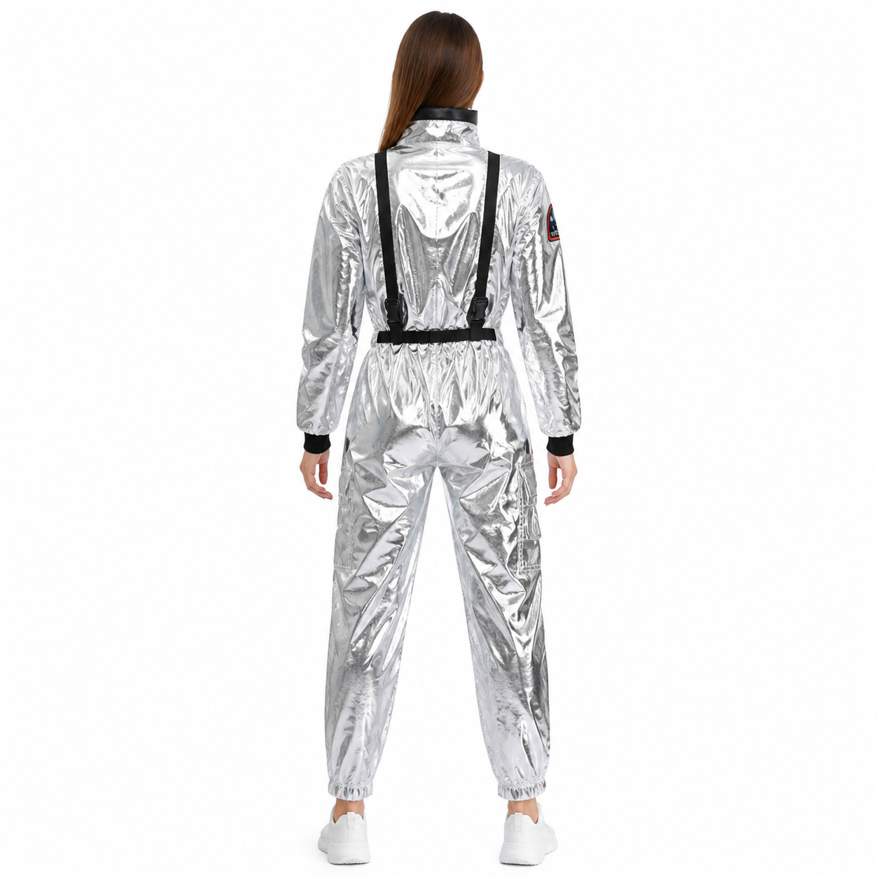 Astronaut Jumpsuit with Patches and Zipper back view