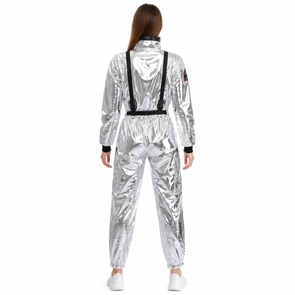 Astronaut Jumpsuit with Patches and Zipper back view