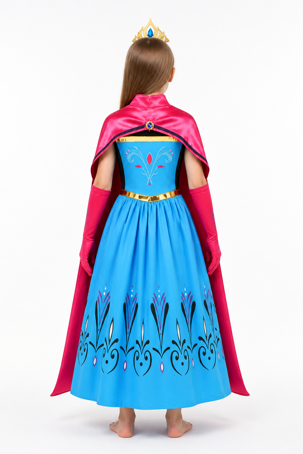Princess Costume with Cape and Crown back view