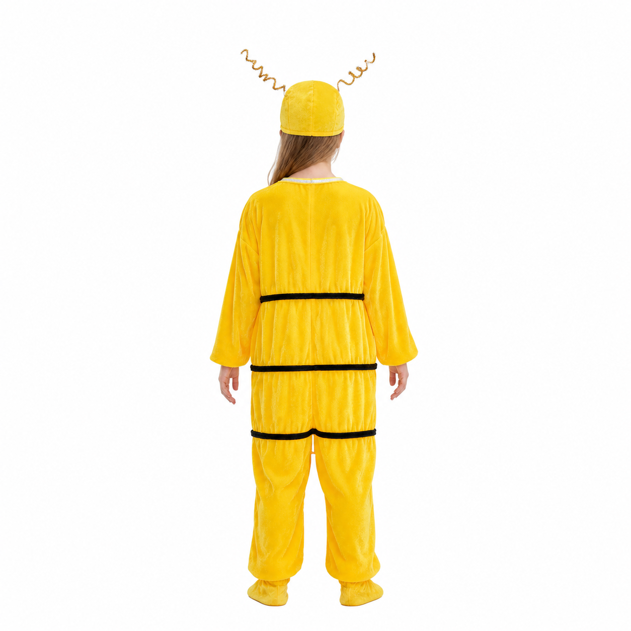 Bee Costume with Antennae and Black Stripes back view