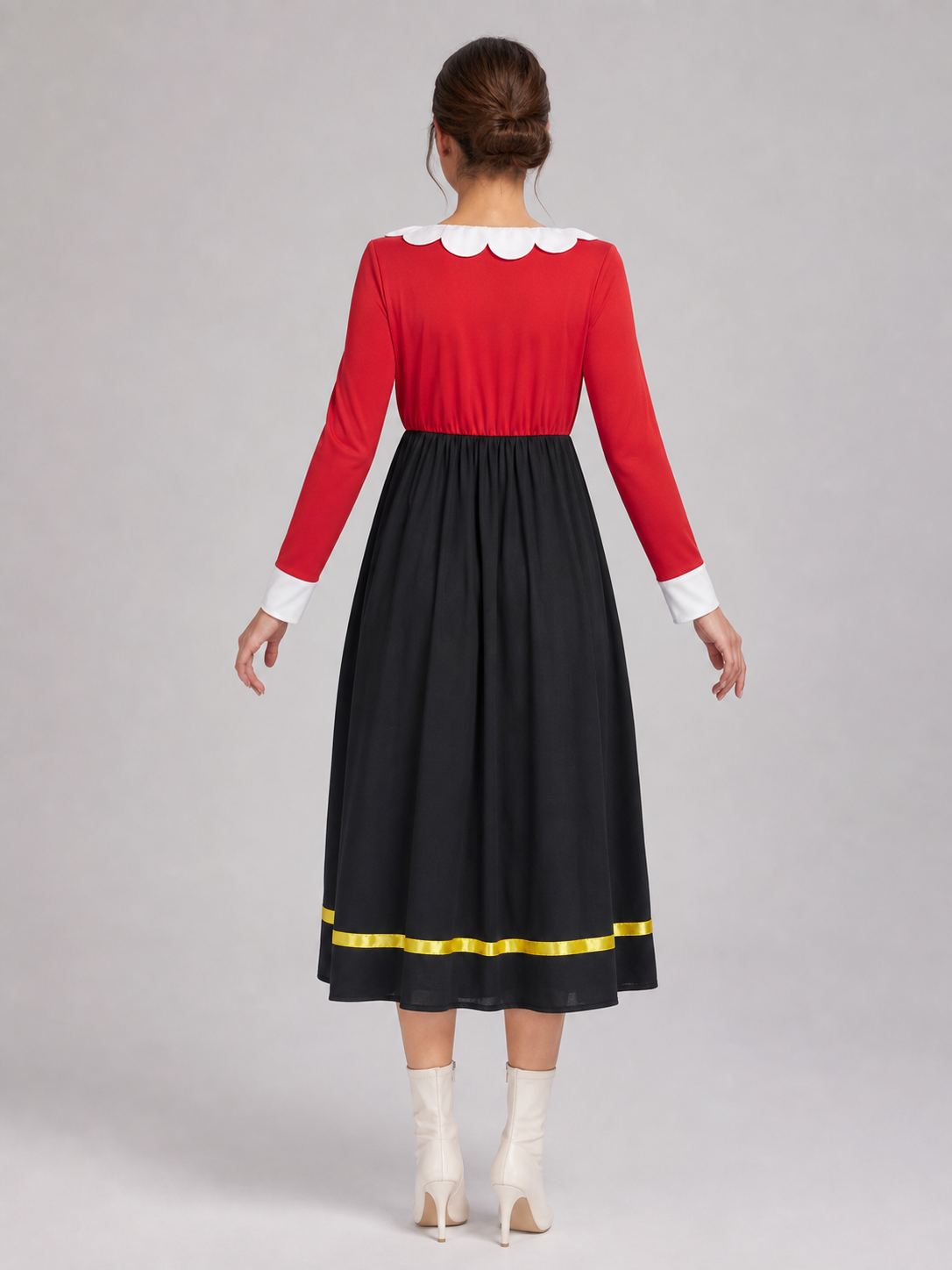 Sailor Cosplay Dress with White Collar back view