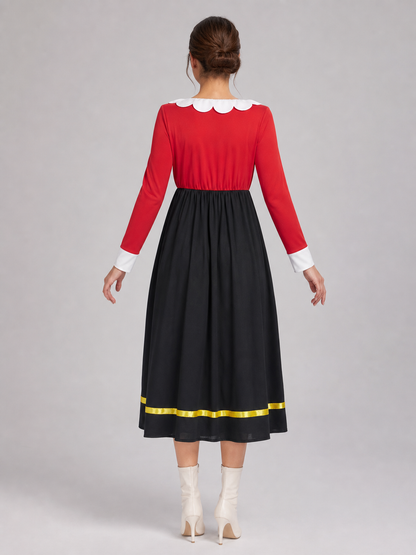 Sailor Cosplay Dress with White Collar back view