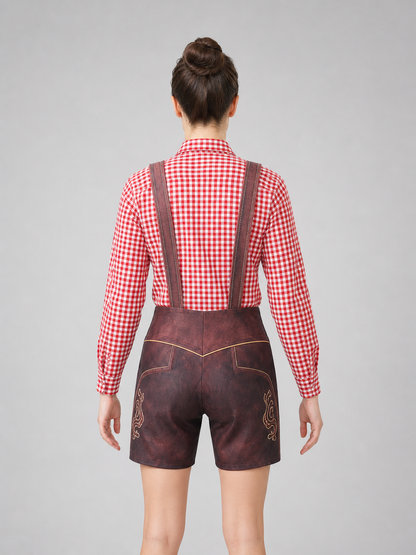 Red and White Checkered Shirt for Oktoberfest
