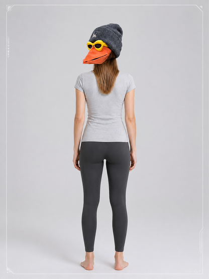 Orange Duck Carnival Mask back view