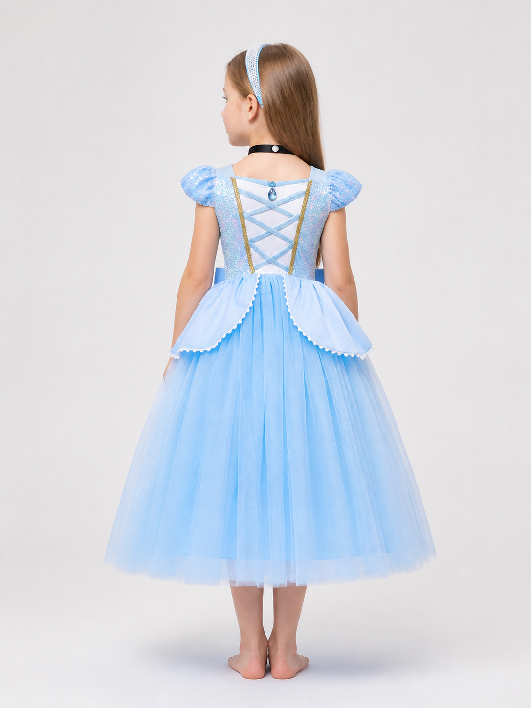 Blue Princess Costume for Halloween back view