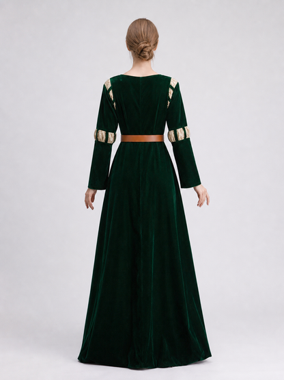 Retro Costume Dress with Gold Court-Style Details