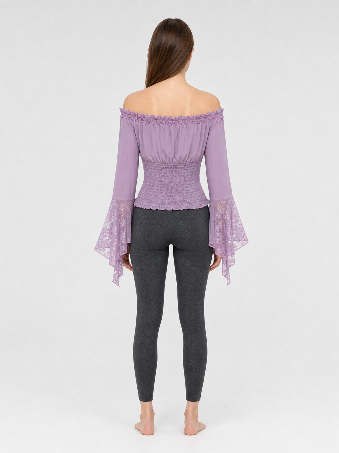 Off-the-Shoulder Top with Long Sleeves