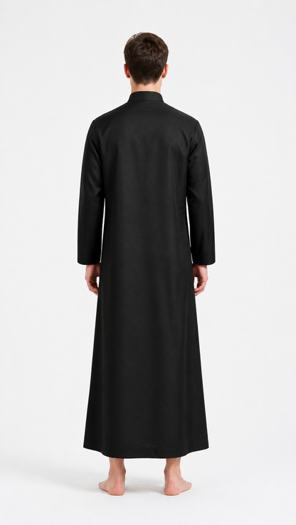Black Death Cloak with Cross for Halloween back view
