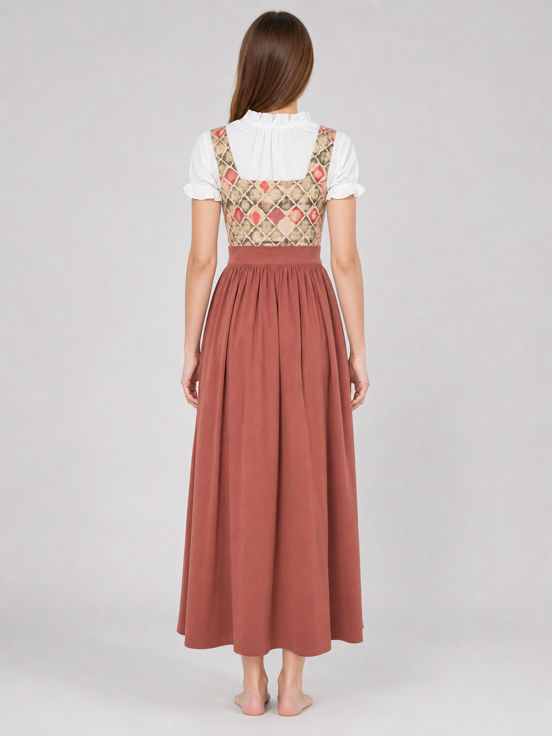 Cosplay Dress with Geometric Detailing and Lacing