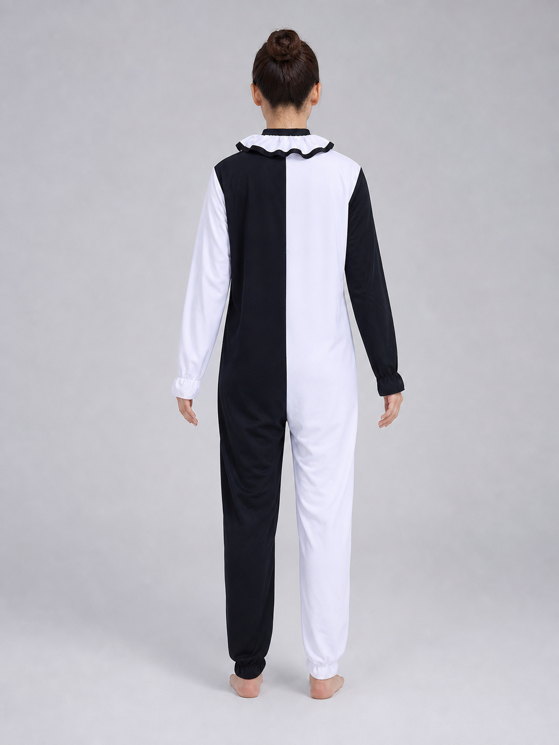 Halloween Clown Costume, Black and White Jumpsuit