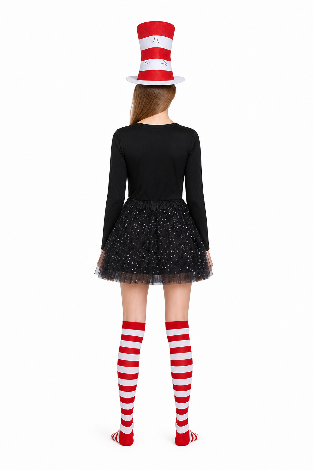 The Cat in the Hat Stage Costume with Hat and Socks back view