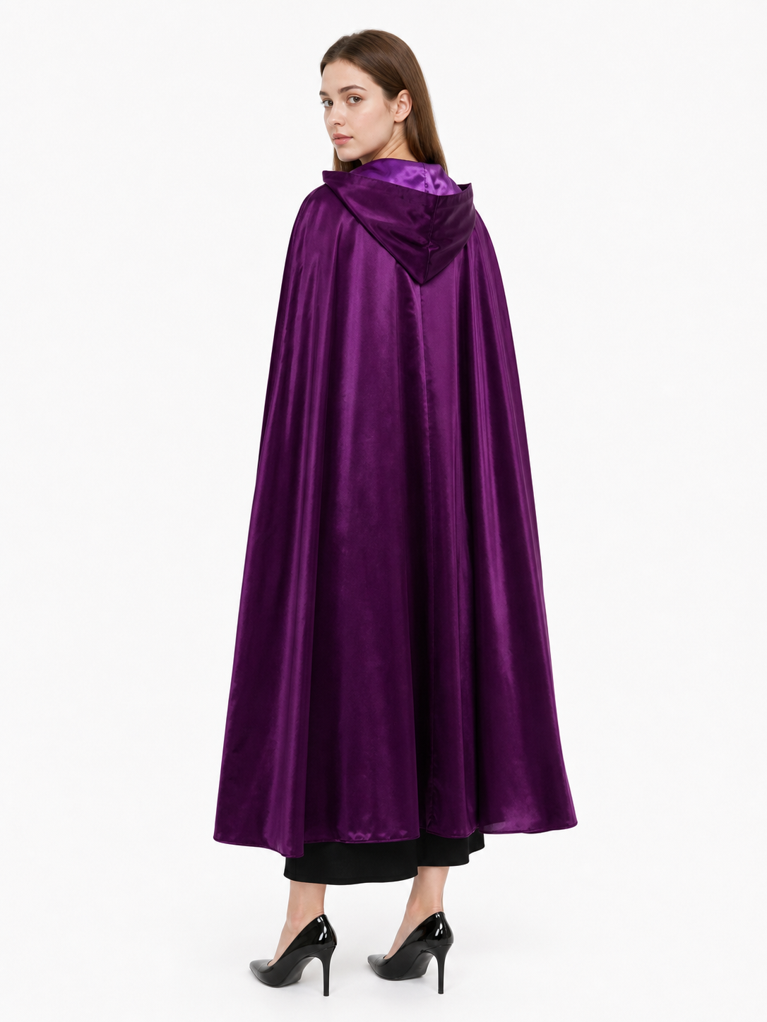 Purple Hooded Costume Cloak