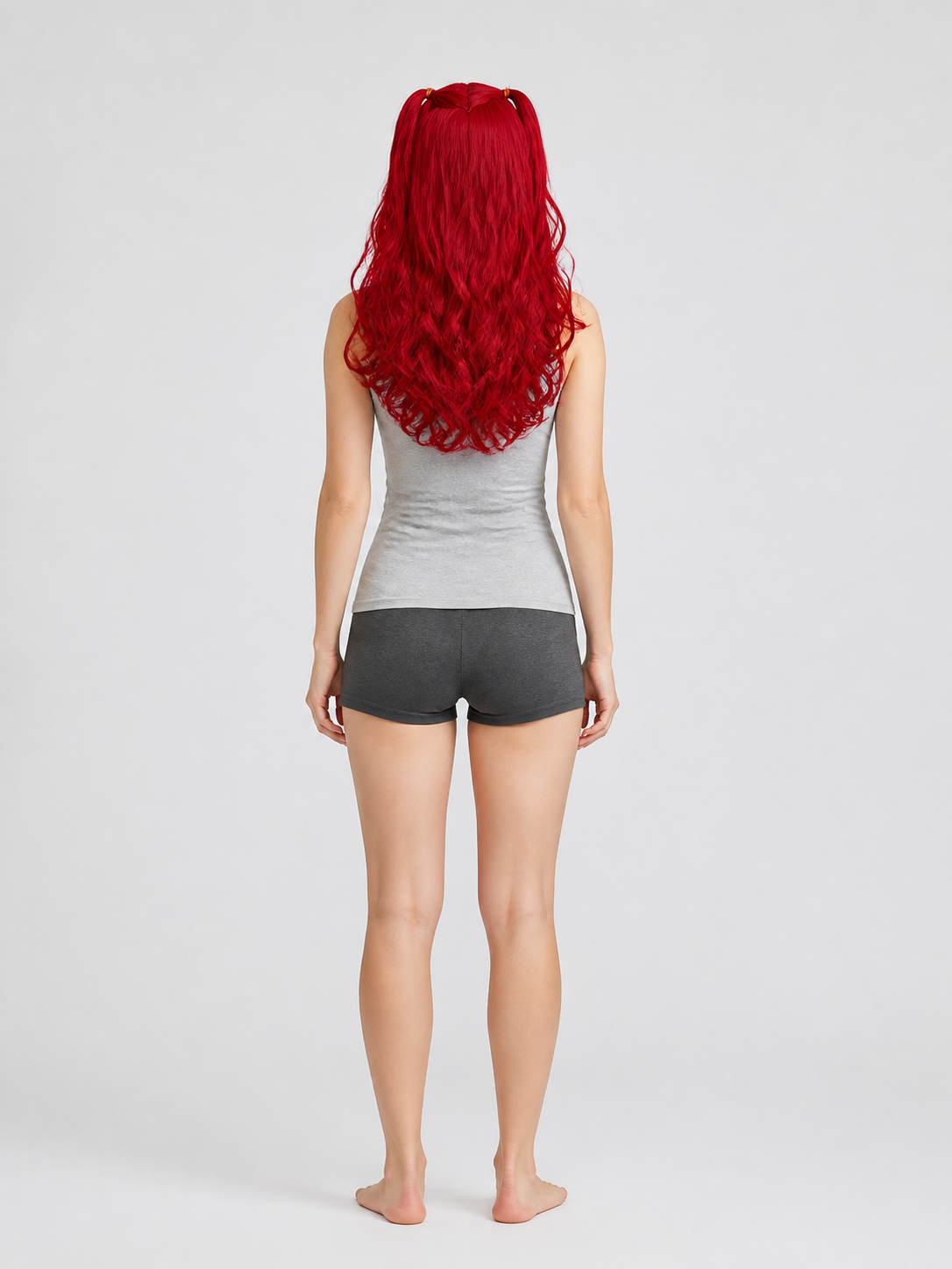 Red Carnival Wig for Halloween and Cosplay back view