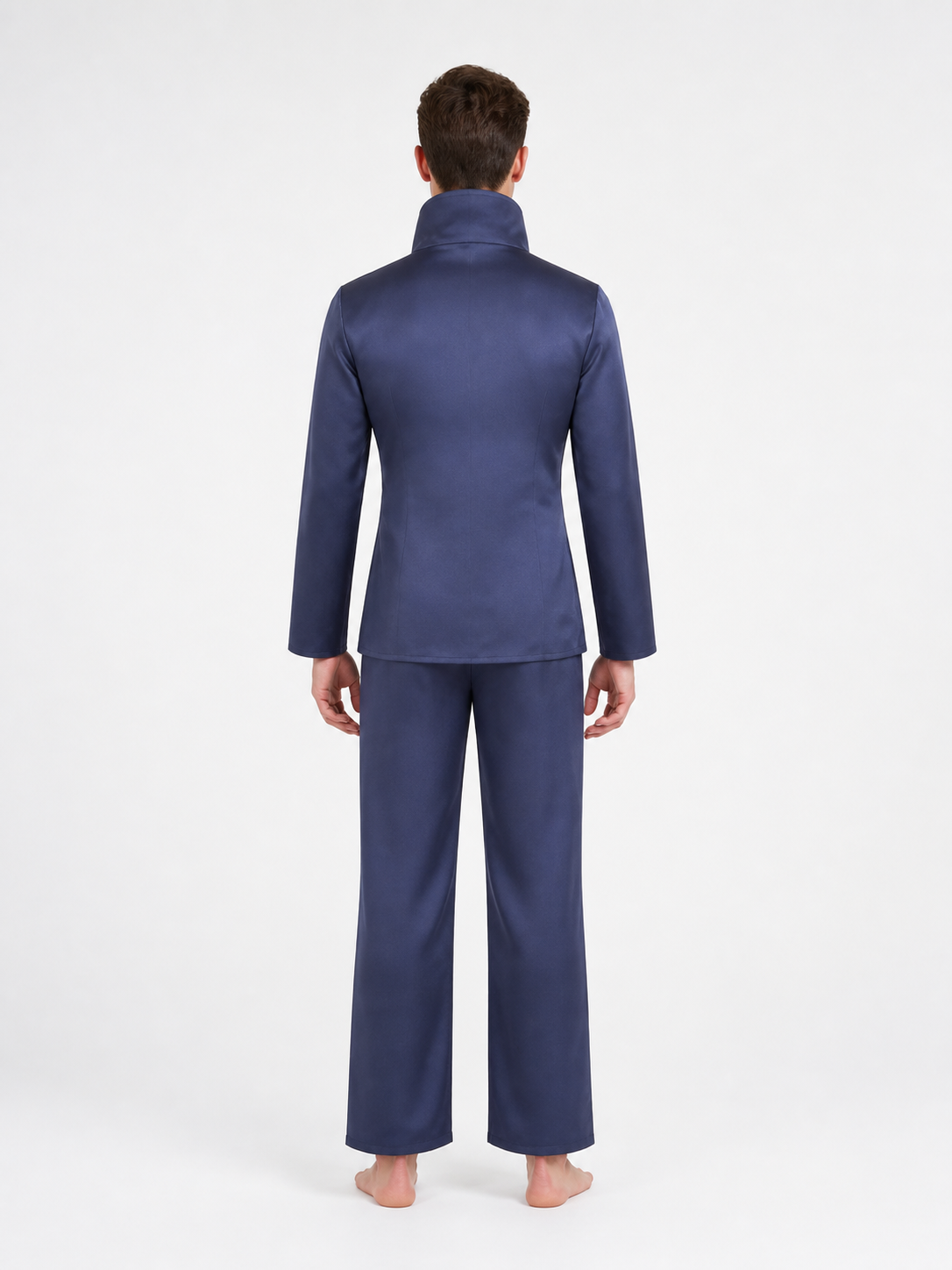 Anime Cosplay Costume with High Collar and Pants back view