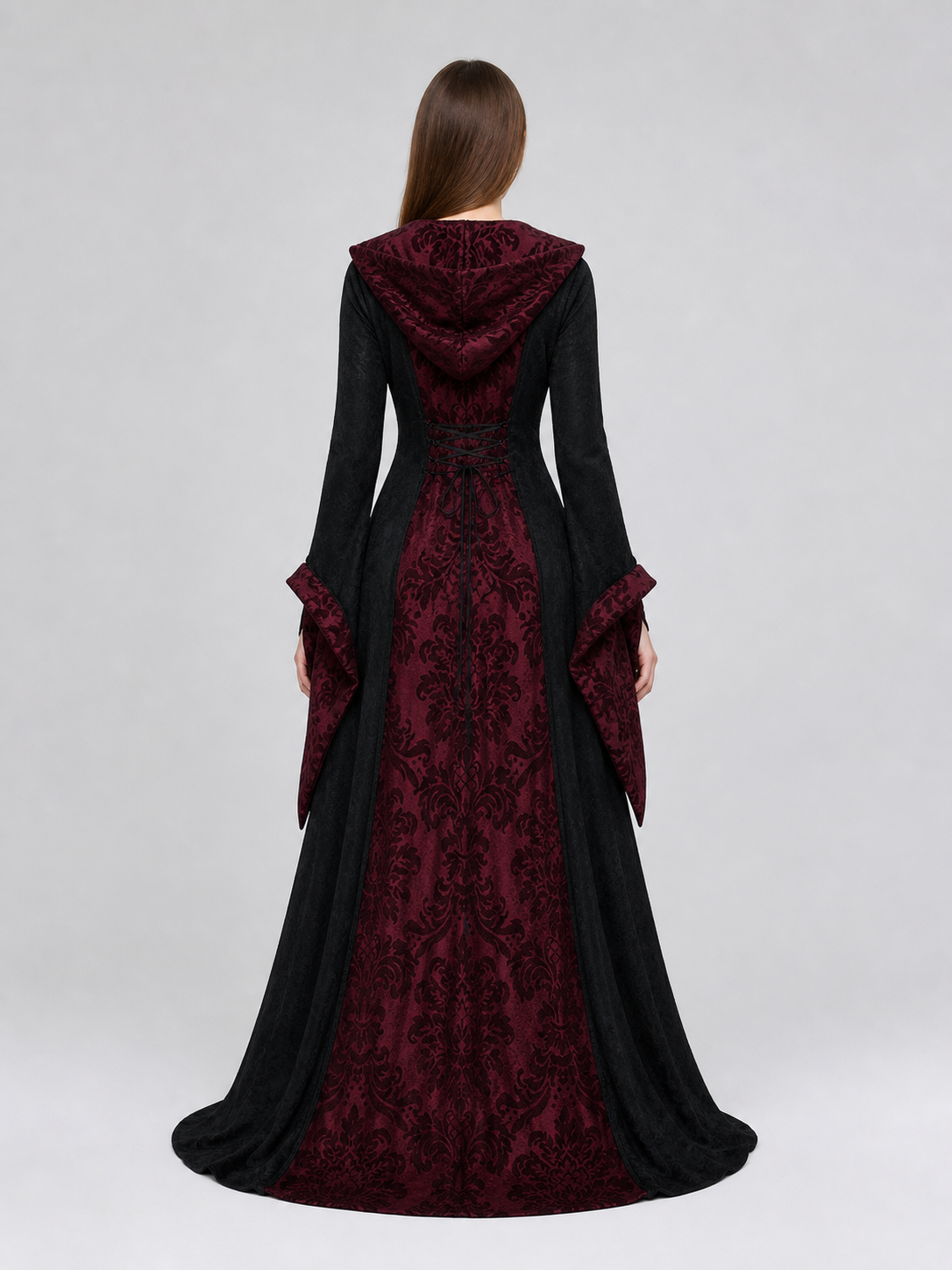 Gothic Hooded Dress with Long Sleeves