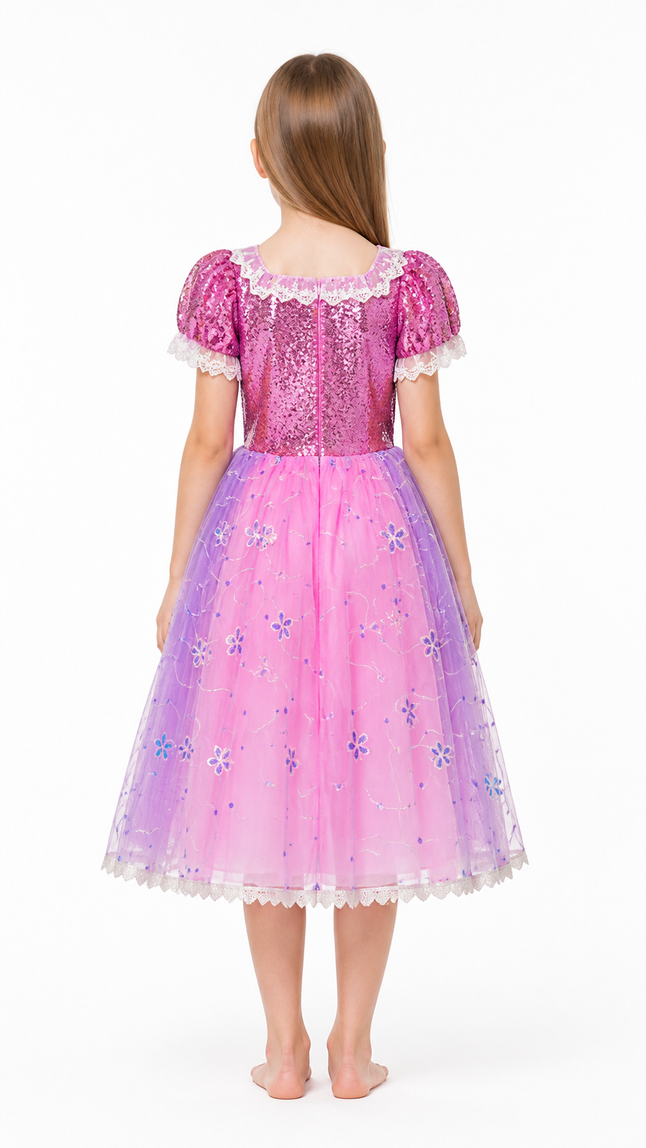 Sparkly Princess Dress, Full-Skirted Costume back view