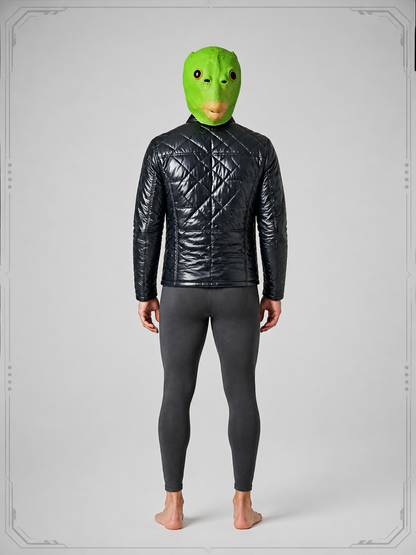 Green Fish Head Halloween Mask back view