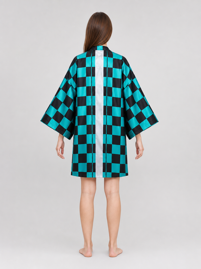 Tanjiro Checkered Cloak for Cosplay, Size M