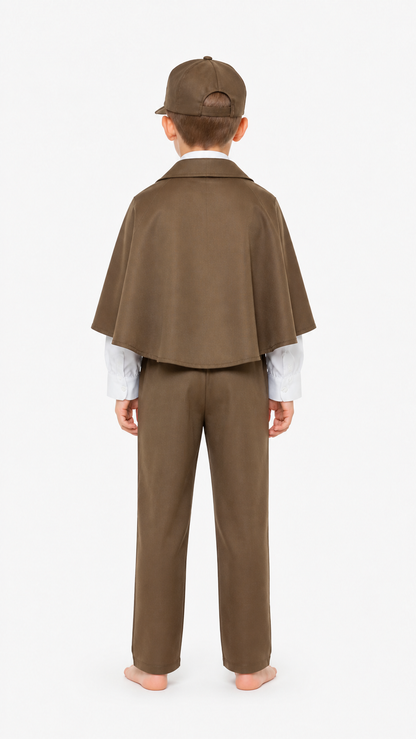 Edogawa Ranpo Cosplay Costume with Cape and Hat back view