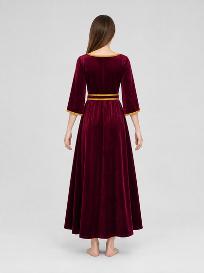 Burgundy Mother Gothel Cosplay Dress