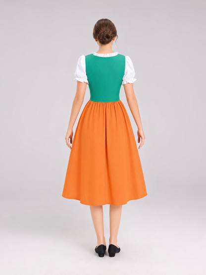Folk-Style Embroidered Carnival Dress
