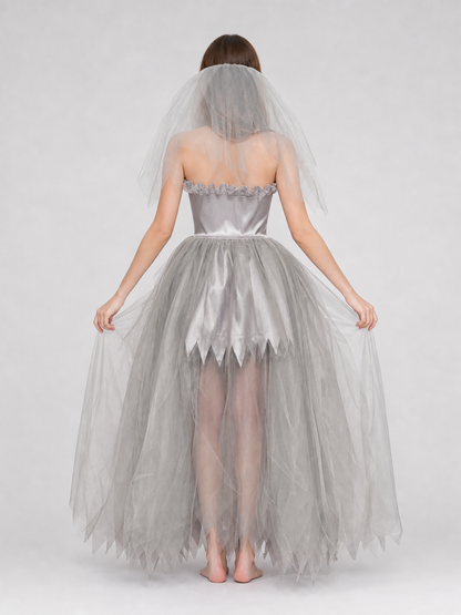 Gothic Skeleton Costume Dress for Halloween