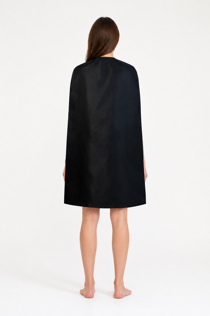 Black cape for a Halloween costume back view