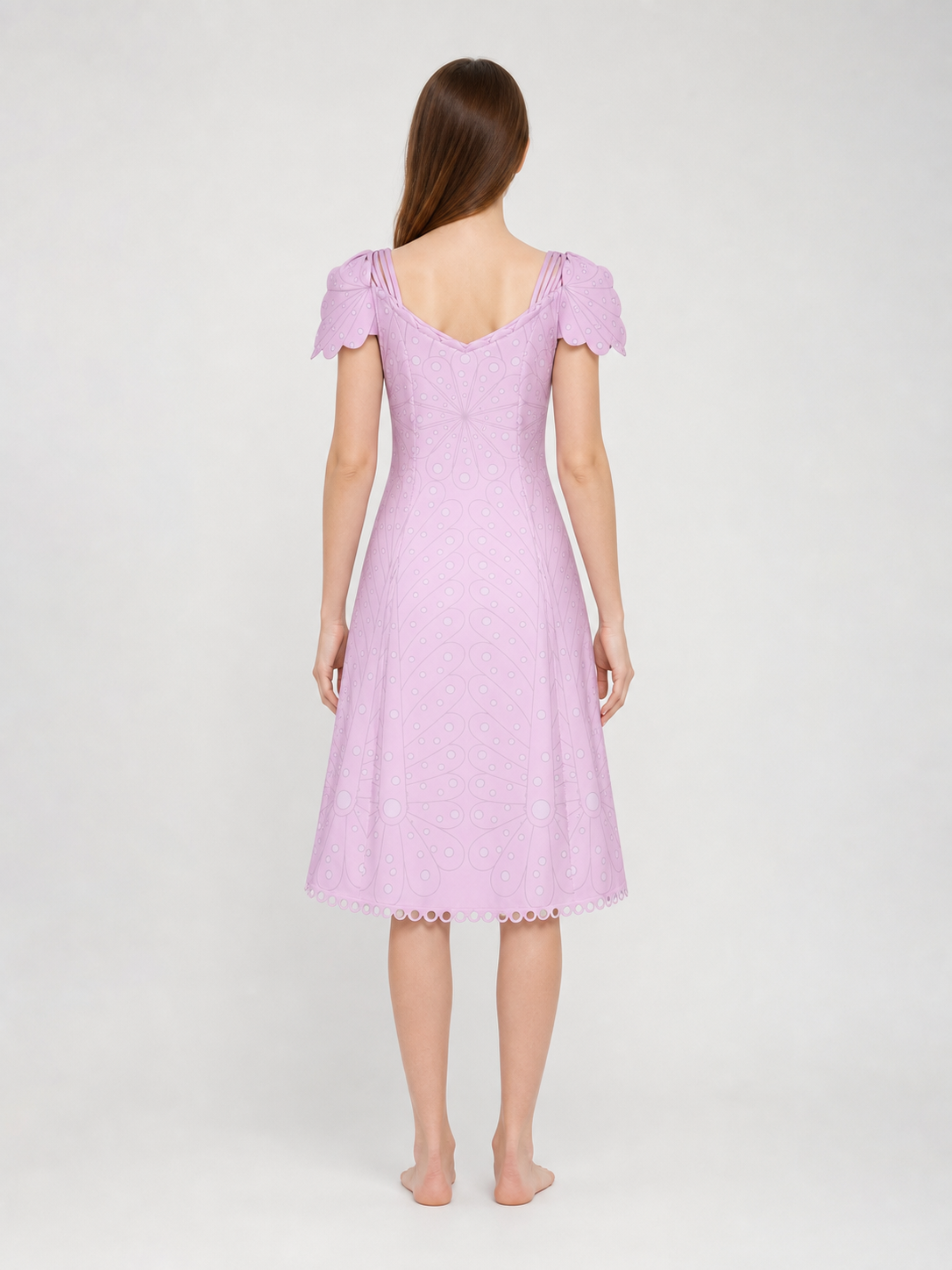 Pink Cosplay Dress with Bow and Pattern