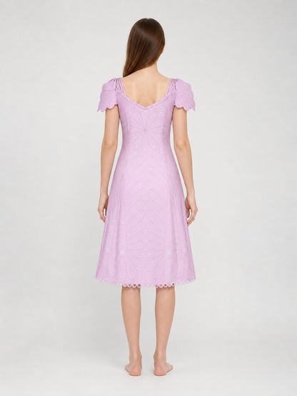 Pink Cosplay Dress with Bow and Pattern