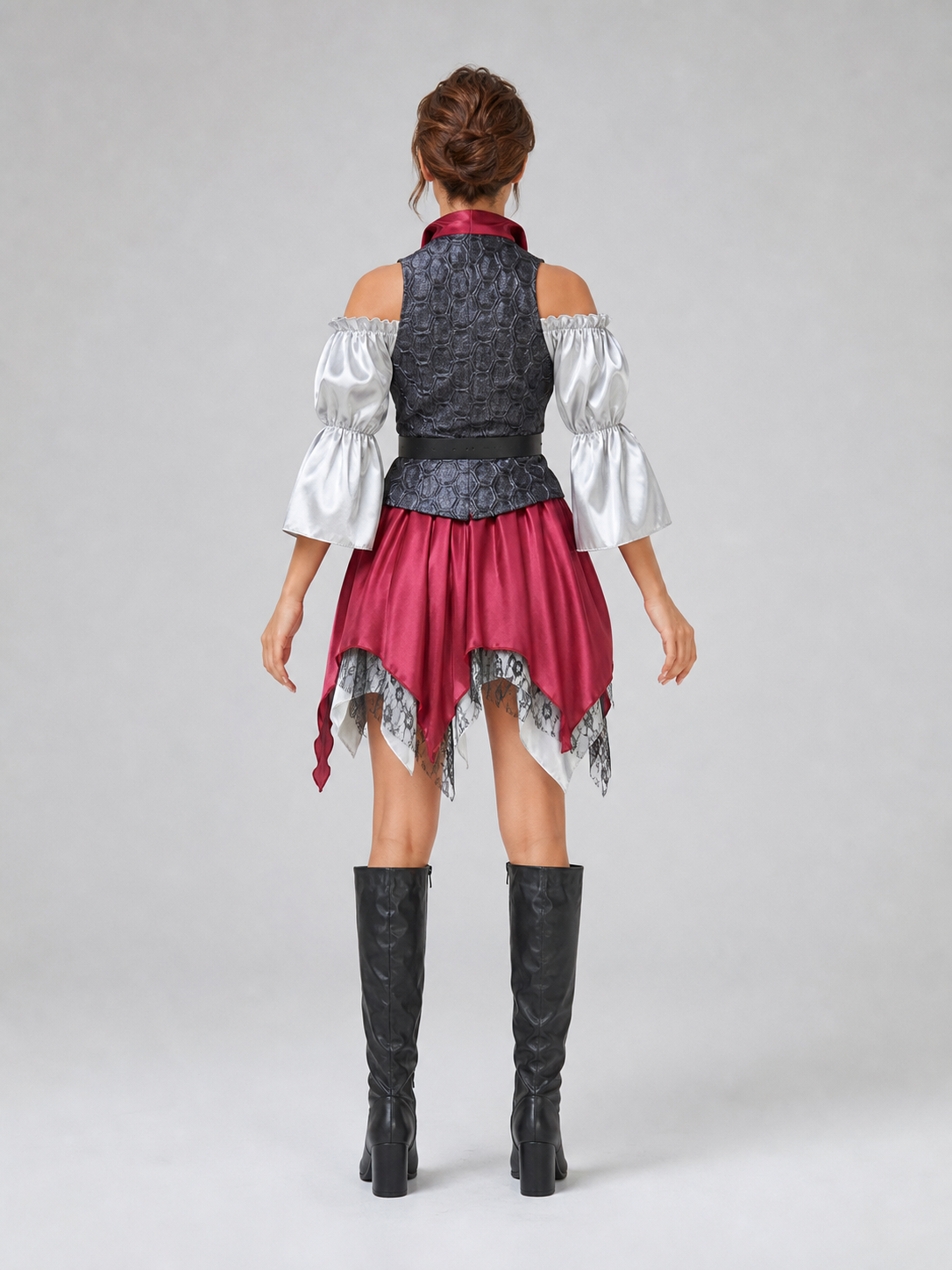 Pirate Costume with Vest and Asymmetrical Skirt