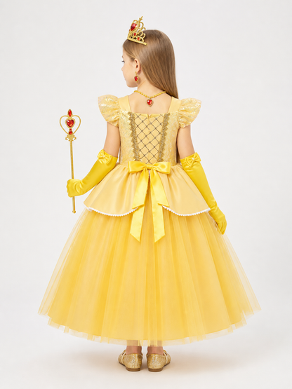 Yellow Princess Costume for Halloween back view