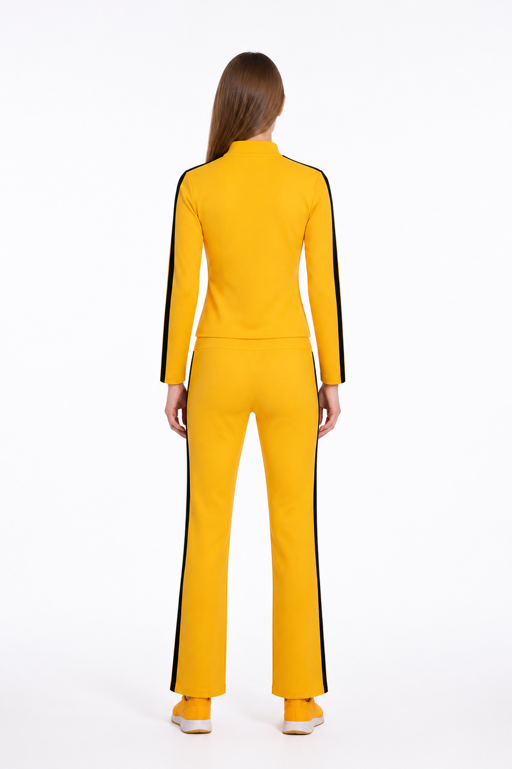 Cosplay tracksuit, yellow with black stripes back view