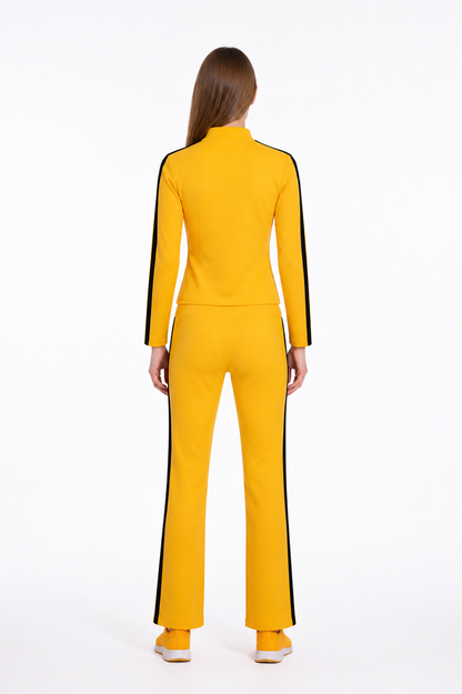 Cosplay tracksuit, yellow with black stripes back view
