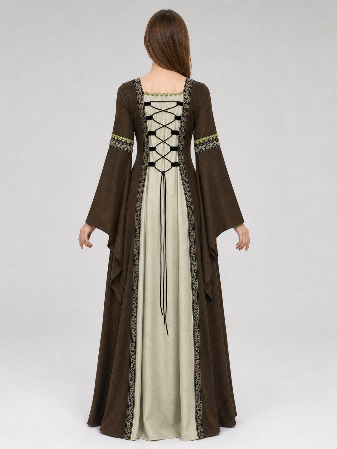 Long Renaissance-Style Dress with Sleeves