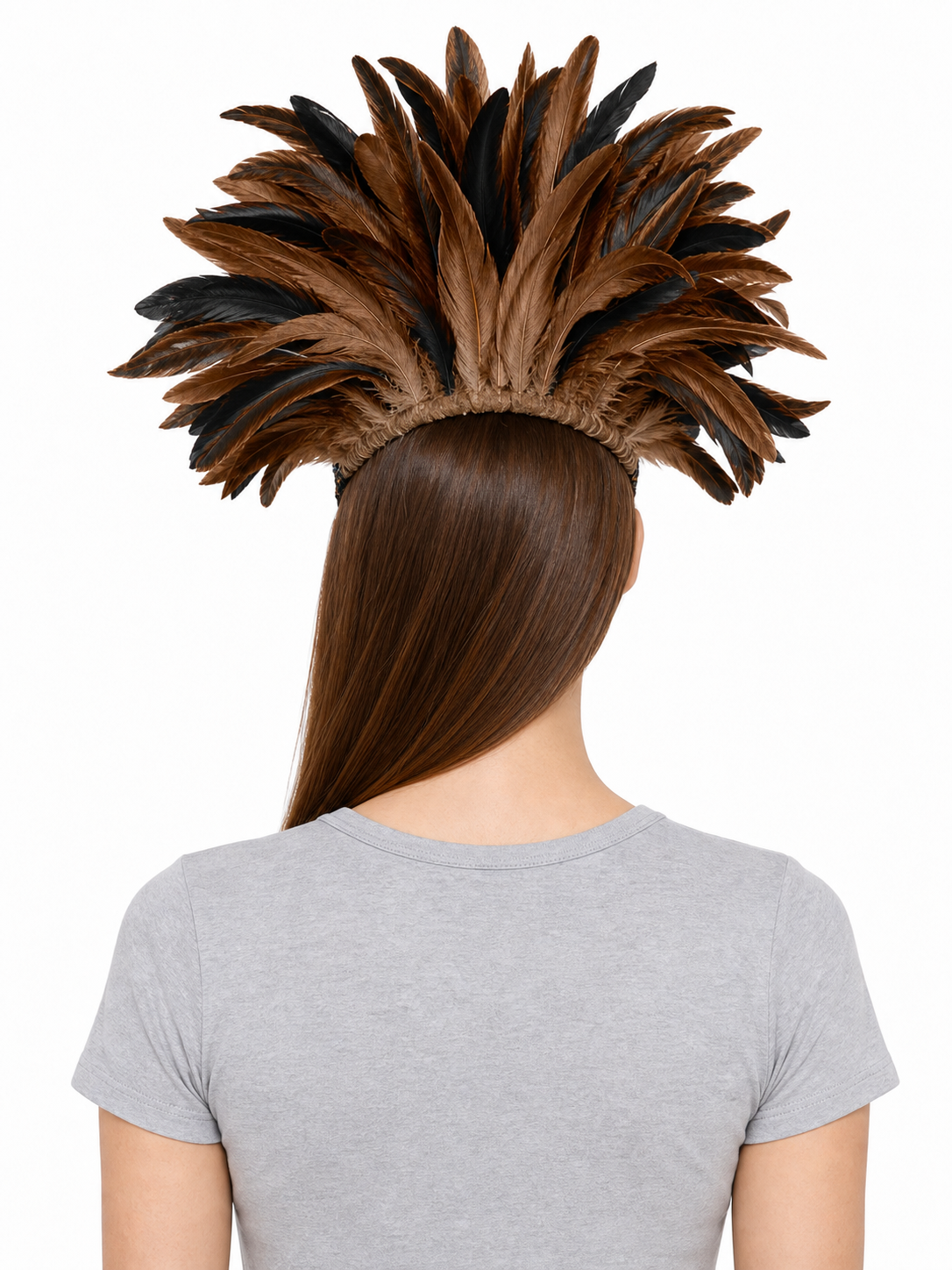 Carnival Headpiece with Feathers and Mask