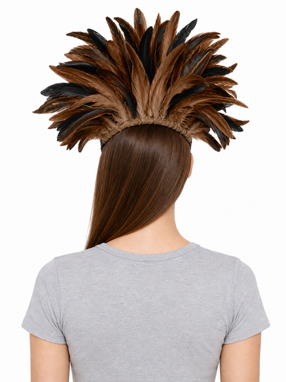 Carnival Headpiece with Feathers and Mask