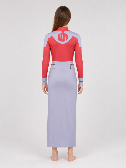 Cosplay Costume: Red Turtleneck and Long Skirt