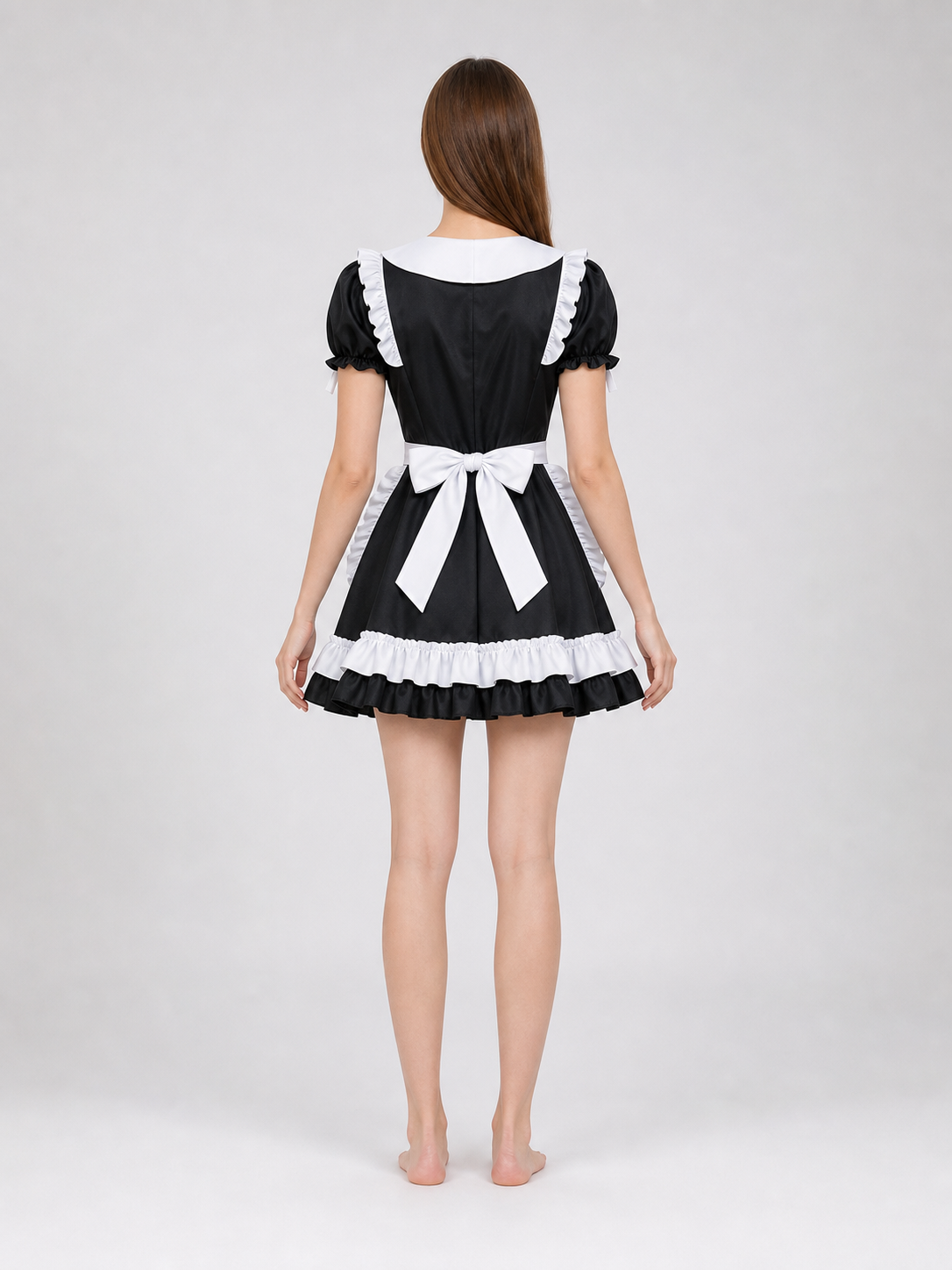Black-and-White Gothic Lolita-Style Dress Costume