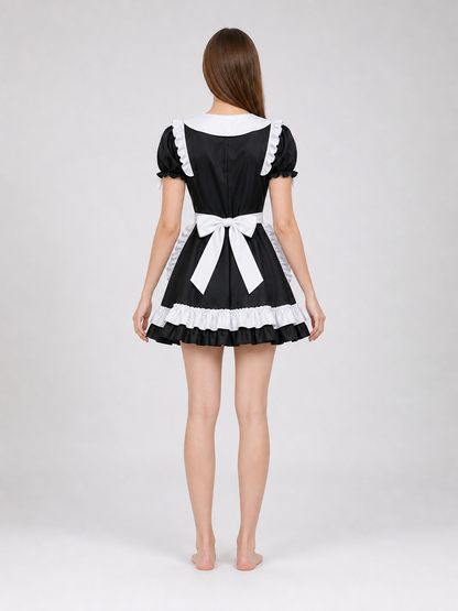 Black-and-White Gothic Lolita-Style Dress Costume