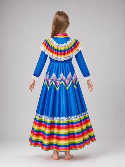 Costume dress with long sleeves, folk style